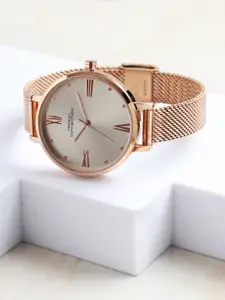 French Connection Women Embellished Dial Bracelet Style Straps Analogue Watch FCN0115SRGM