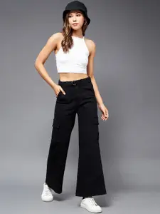 Miss Chase Women Wide Leg High-Rise Stretchable Jeans