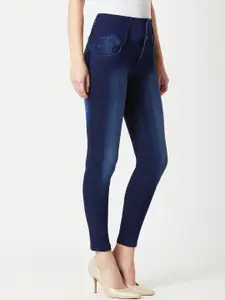 Miss Chase Women Skinny Fit High-Rise Heavy Fade Stretchable Denim Jeans