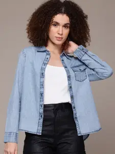 The Roadster Lifestyle Co. Classic Pure Cotton Denim Casual Shirt