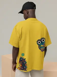 Elibolz Men Printed Drop-Shoulder Sleeves Bio Finish T-shirt