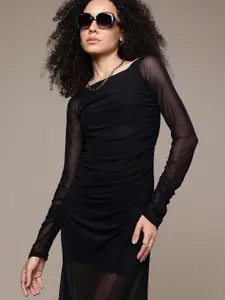 The Roadster Life Co. Ruched Net Maxi Dress