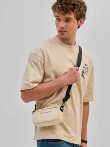 Snitch Men Graphic Printed Round Neck Cotton Oversized T-shirt