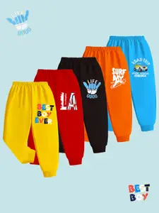 KUCHIPOO Boys Pack Of 5 Printed Joggers