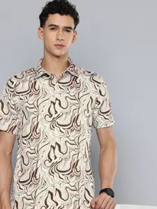 Flying Machine Pure Cotton Abstract Printed Casual Shirt