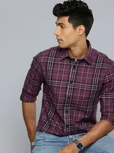 Flying Machine Slim Fit Checked Pure Cotton Casual Shirt
