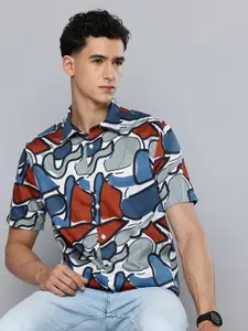 Flying Machine Pure Cotton Abstract Printed Casual Shirt