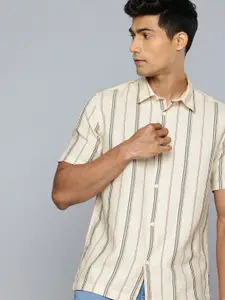 Flying Machine Opaque Striped Pure Cotton Casual Shirt