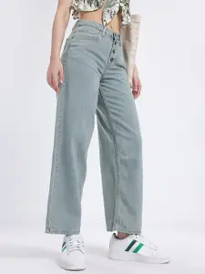 glitchez Women Button Fly Baggy Jeans