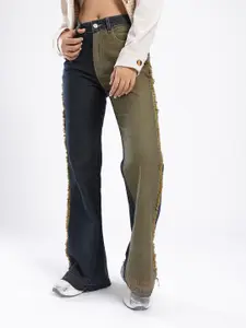 glitchez Women Slim Flare Fit High-Rise Jeans