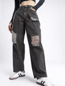 glitchez Women Distressed Skater Light Fade Jeans