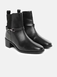 Allen Solly Women Buckle Detailing Block Heel Boots