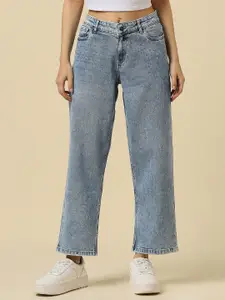 Allen Solly Woman Relaxed Fit Heavy Fade Embellished Jeans