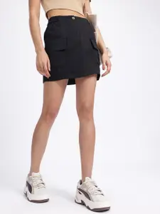 glitchez Women Mini Panelled Straight Skirt