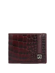 Da Milano Men Geometric Leather Two Fold Wallet