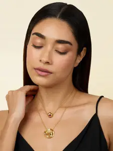 Isharya Brass Gold-Plated Layered Necklace