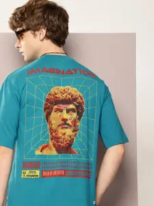 Kook N Keech Printed Drop-Shoulder Sleeves Oversized T-shirt