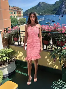 Stylecast X Hersheinbox Halter Neck Ruched Bodycon Knee Length Dress