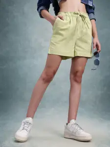 The Roadster Life Co. Women Mid-Rise Pure Cotton Regular Shorts