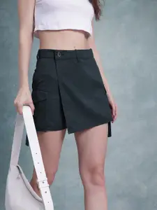 The Roadster Life Co. Pocket Detailing Wrap Style Asymmetric Mini Skorts