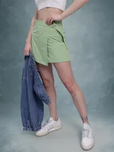 The Roadster Life Co. Women Mid Rise Wrap Skirt