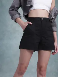 The Roadster Lifestyle Co. Women Solid Pure Cotton Cargo Shorts