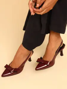 Chemistry Embellished PU Kitten Pumps with Buckles