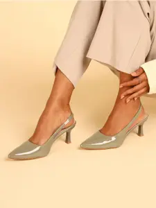 Chemistry Colourblocked PU Kitten Pumps