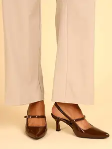 Chemistry Embellished PU Kitten Pumps with Buckles