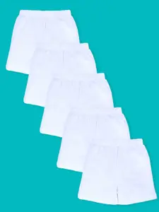 KiddoPanti Girls Pack Of 5 Regular Fit Mid-Rise Cycling Shorts