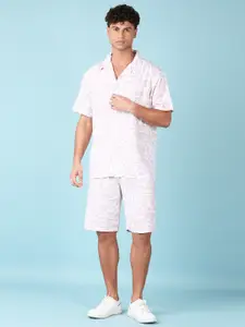 V-Mart Printed Short Sleeves Pure Cotton Shirt with Shorts