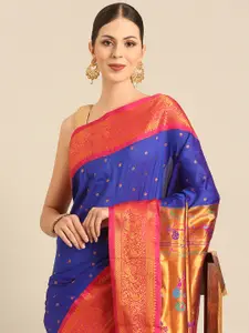 Varkala Silk Sarees Ethnic Motifs Zari Paithani Saree