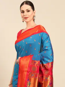 Varkala Silk Sarees Ethnic Motifs Zari Silk Blend Designer Paithani Saree