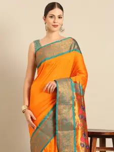 Varkala Silk Sarees Ethnic Motifs Zari Paithani Saree