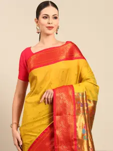 Varkala Silk Sarees Ethnic Motifs Zari Silk Blend Designer Paithani Saree
