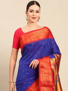 Varkala Silk Sarees Ethnic Motifs Zari Silk Blend Designer Paithani Saree