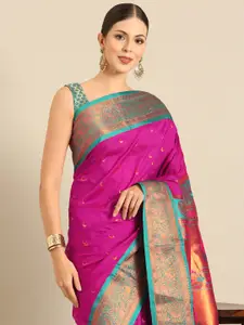 Varkala Silk Sarees Ethnic Motifs Zari Paithani Saree