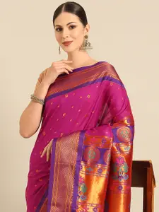 Varkala Silk Sarees Ethnic Motifs Zari Paithani Saree