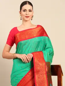 Varkala Silk Sarees Ethnic Motifs Zari Silk Blend Designer Paithani Saree