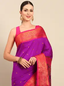 Varkala Silk Sarees Ethnic Motifs Zari Silk Blend Designer Paithani Saree