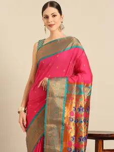 Varkala Silk Sarees Ethnic Motifs Zari Paithani Saree