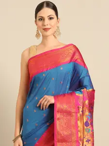 Varkala Silk Sarees Ethnic Motifs Zari Paithani Saree