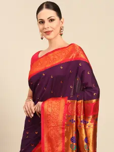 Varkala Silk Sarees Ethnic Motifs Zari Silk Blend Designer Paithani Saree