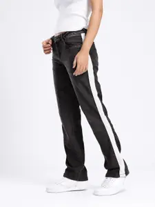 glitchez Women Straight Fit Side Stripe Stretchable Jeans