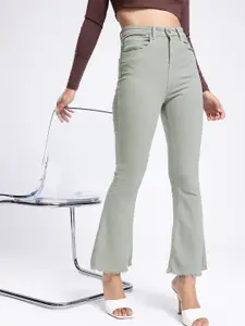 glitchez Women Bootcut Frayed Hem Stretchable Jeans