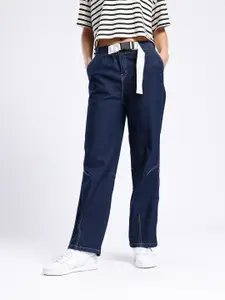 glitchez Women Slouchy Fit Stretchable Jeans with Belt