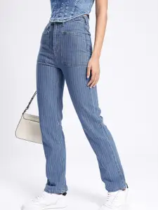 glitchez Women Straight Fit Printed Jeans