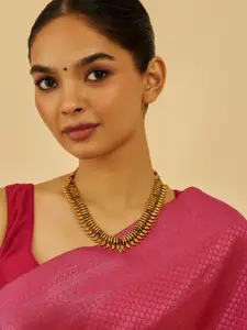 Kushal's Fashion Jewellery Embellished Bridal 92.5 Pure Silver Gold-Plated Necklace