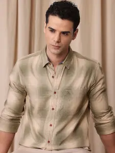 Mr Bowerbird Men Premium Tailored Fit Checked Pure Cotton Casual Shirt