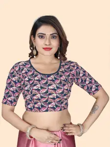 SHREEJI DESIGNER Printed Round Neck Stretchable Blouse